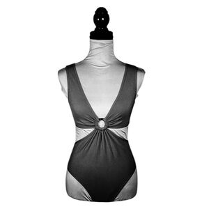 NWT SUGAR RAIN O-Ring Bodysuit Black S/M